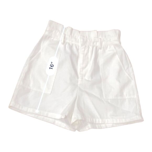 Steve Madden BB Dakota White Seaside Paperbag High Waisted Bermuda Shorts Small - Picture 7 of 11